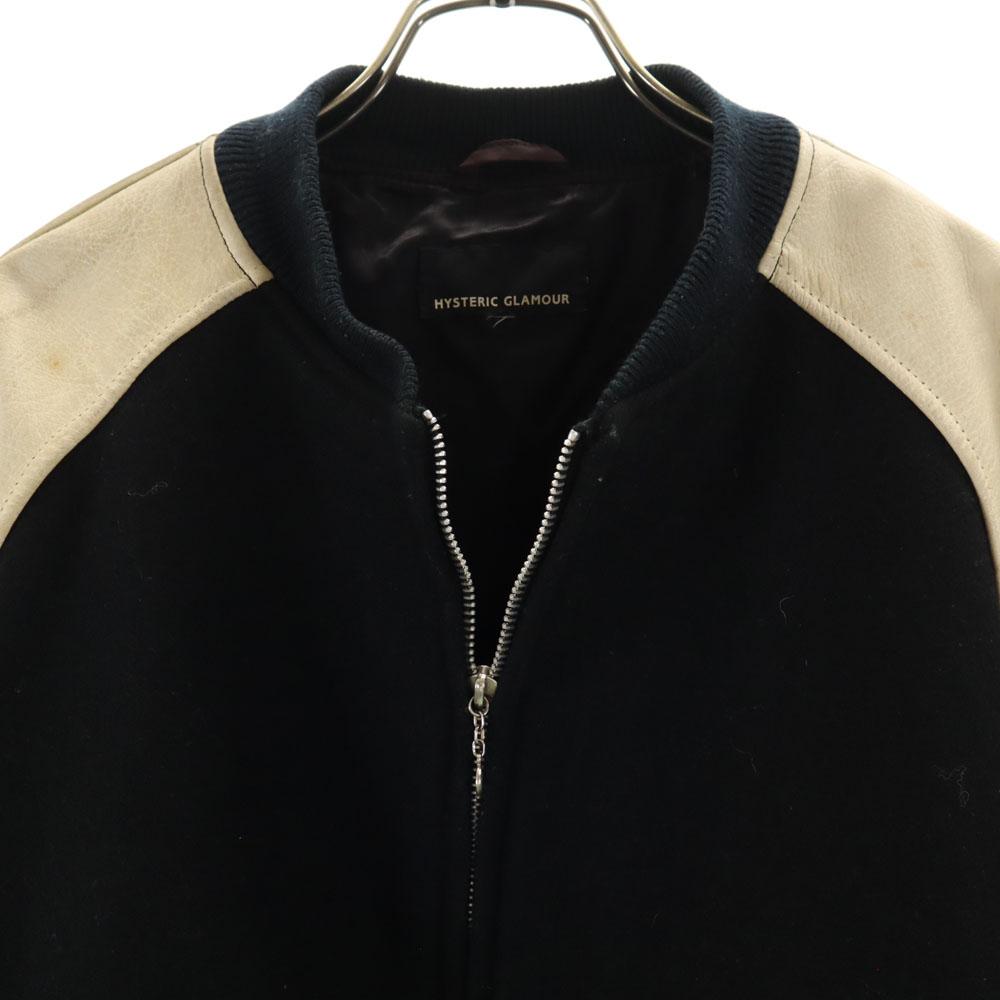 HYSTERIC GLAMOUR 80s Leather sleeves, wool blend, vintage Back embroidery Stajan Men's Used