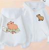 Cute Capybara Graphic Zip Hoodie for Girls Kids Cartoon Animal Print Long Sleeve Hooded Jacket With Pocket Loose Daily Outfit