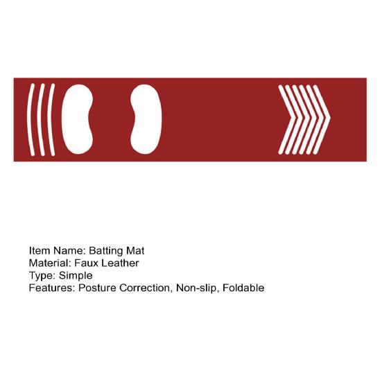 Hitting Mat with Footprint Guide Non-slip Shock Absorbing Baseball Batting Mat Beginner