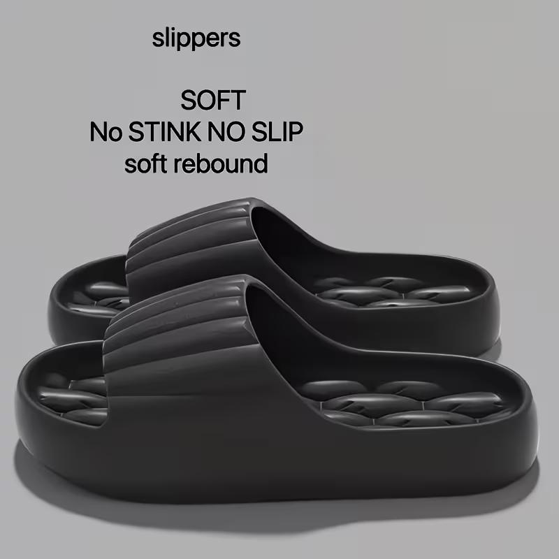 Unisex Solid Color Open-Toe Breathable Thick-Bottom Slippers, Comfortable Anti-Slip Durable Odor-Resistant EVA Slippers, Unisex Indoor Shoes
