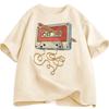 Casual Shortsleeved Tshirts Printed with Cassette Tape Designs From The 80s 90s Featuring 80s Music Retro and Harajuku Style