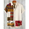 2026 Summer Men's Linen Short Sleeve Shirts Funny Animal Ethnic Patterns Printed Shirts Casual Outdoor Designer Clothes Men