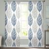 Marineblau-graue Blattstruktur-Tüllvorhänge für Wohnzimmer, Chiffon-Voile, transparenter Fenstervorhang für Schlafzimmer