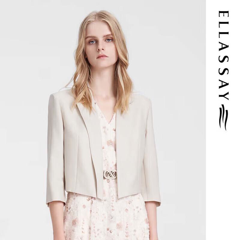 ELLASSAY Women s Short Seven-Sleeve Blazer M