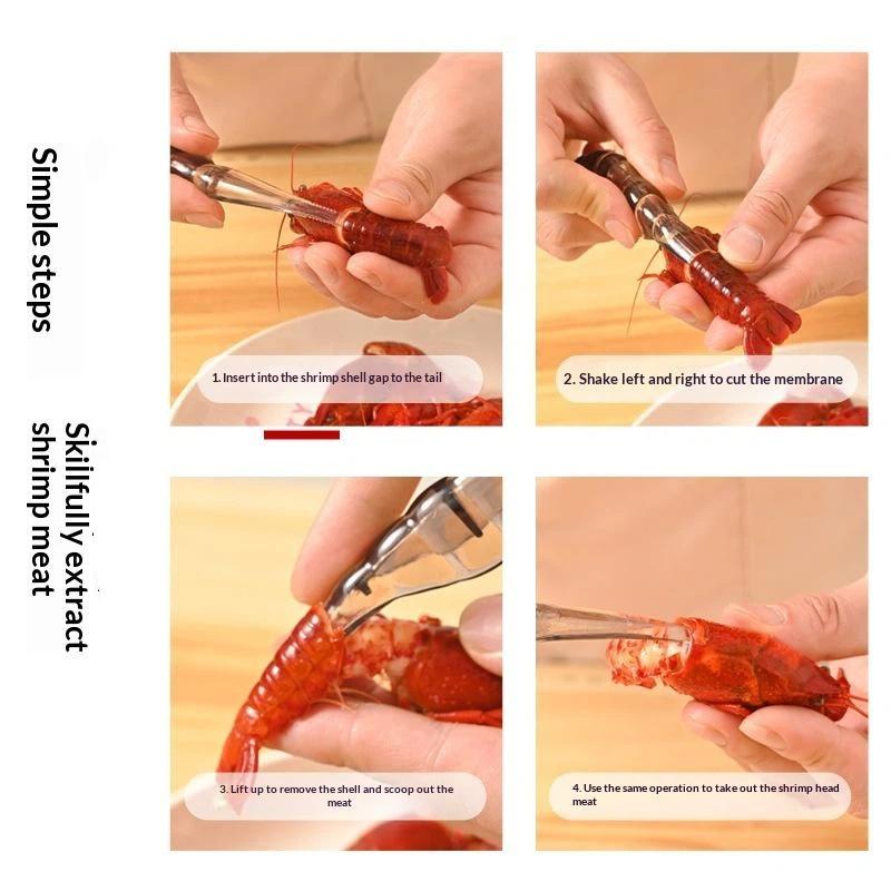 Stainless Steel Shrimp Peeler With Effortless Shell Removal Vein Cleaning For Home Kitchen Seafood Cooking