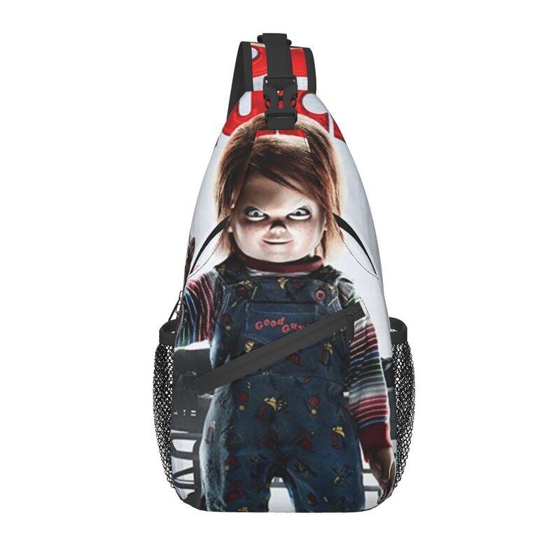 Horror Killer Chucky Sling Crossbody Chest Bag Men Fashion Child's Play Movie Shoulder Backpack for Travel Cycling