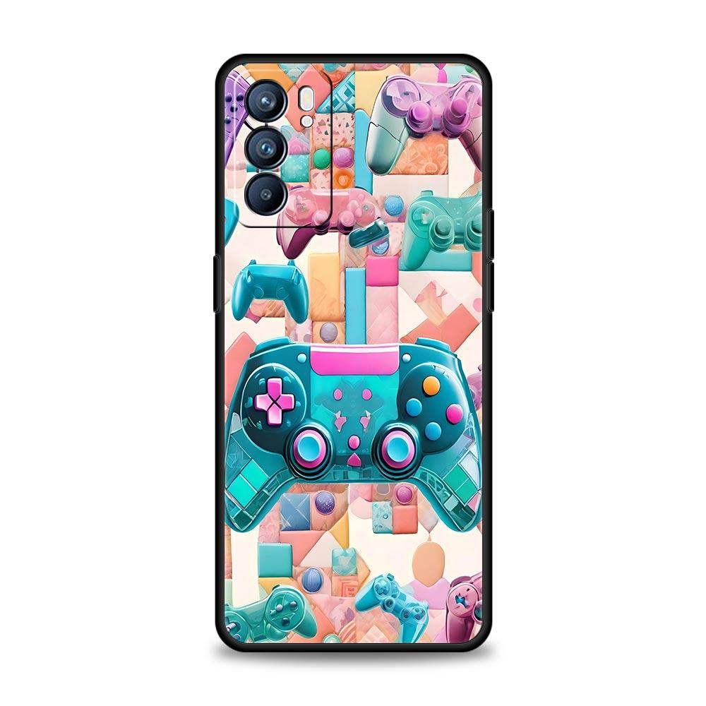 Game Controller Graphic Phone Case For Oppo A17 A31 A54 A57 A78 A79 A98 Find X5 X6 Reno 6 7 8 10 11 12 13 F Pro Soft TPU Cover