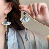 Vintage Fan-Shaped Tassel Earrings, Women'S High-End Personalized Earrings, Versatile Commuting Earrings