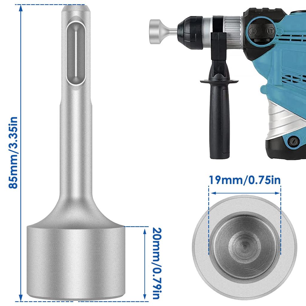 SDS Plus Ground Rod Driver Durable Hardened Steel SDS Plus Drill Earth Stake Grounding Rod for All SDS Plus Rotary Hammer Drill