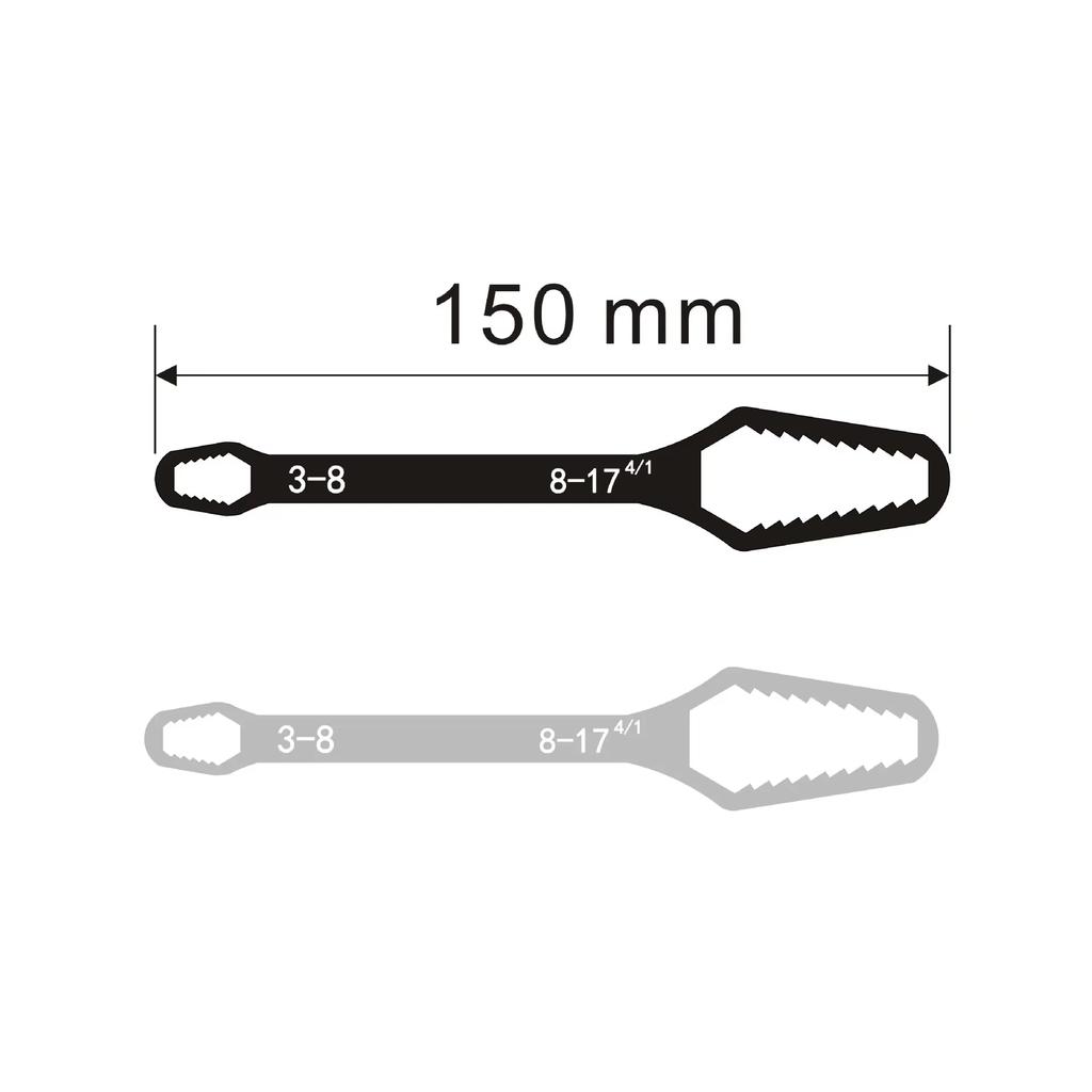 3-17mm Self-Tightening Adjustable Torx Spanner: Universal Double-Head Hand Tool for Factory & Glasses Maintenance
