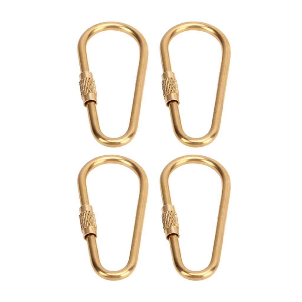 Screw Lock Keychain Hook DIY 4 PCS Brass Screw Lock Clip for Hanging Keys Bottles Connecting Tents