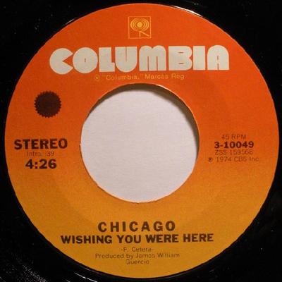 7-Zoll-Schallplatte CHICAGO Wishing You Were Here 310049 Columbia 1974 US Rock Gebraucht