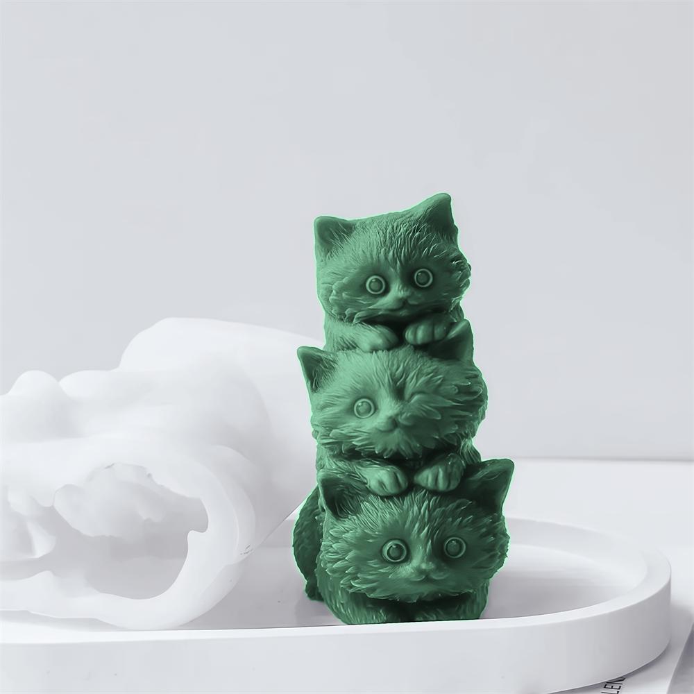 3D Katze und Hund Form Silikon Kerzenform DIY Niedliches Tier Kerzenherstellung Gips Seifenherstellung Seife Kerzenherstellung Zubehör