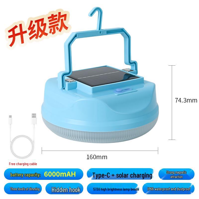 Solar-Powered Bread-Style Light with Broad Illumination and USB Charging