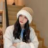 Women Warm Fluffy Plush Bucket Hat Ladies Winter Solid Fashionable Knitted Cap  Fisherman Cap Ladies