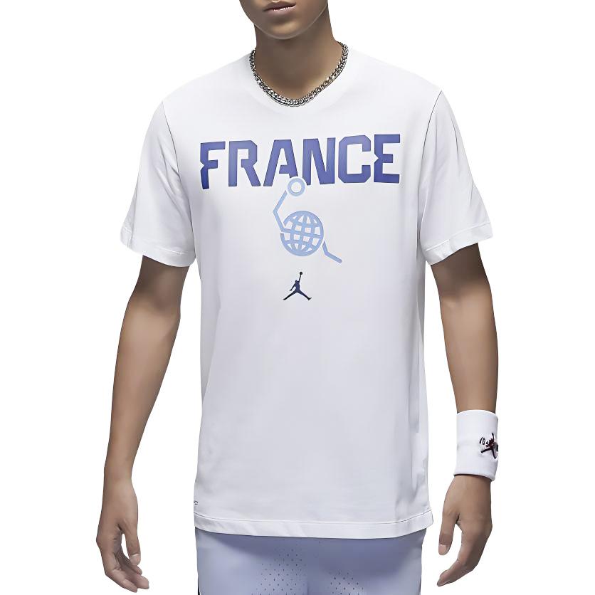 Jordan T Shirts Men's White Crew Neck Moderate Straight Fit HF6070-100