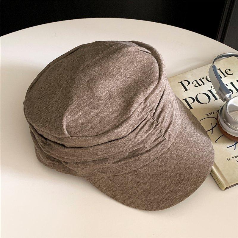 Japanese Lazy Retro Yamamoto Style Pleated Stacking Feeling Beret Women'S Spring And Autumn Versatile Breathable Big Head Circumference Newsboy Hat