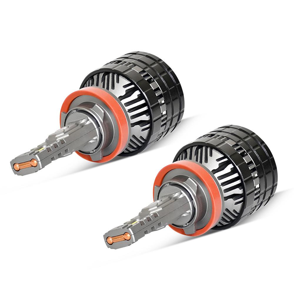 Car LED Headlight H7 High Power Dual Copper Tube 9-core LED Car Light 120W Super Bright Far and Near Integrated Headlight H7