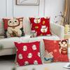 Lucky Cat M-Maneki Neko Cushion Cover For Pillow Printing Sofa Decoration Home Car Room Coffee Shop Office Nordic Simplicity