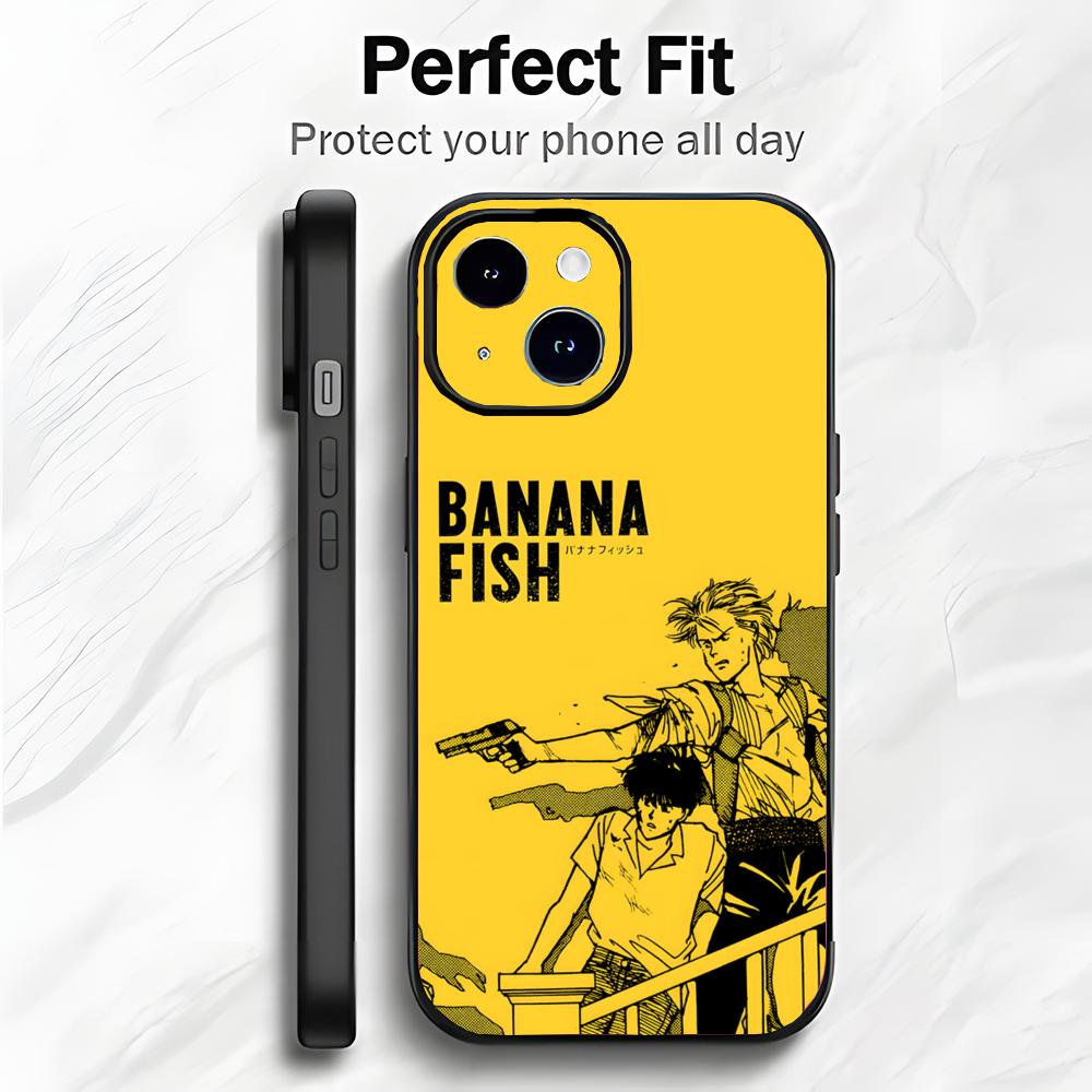 Emotional Dark Anime B-Banana Fish Phone Case Phone Case Soft Packaging Lightweight For iPhone17 16 15 14 13ProMax
