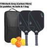 T700 Carbon Fiber Pickleball Paddle Professional Anti-slip Pickleball Paddle Outdoor Sports Pickleball Supplies Set