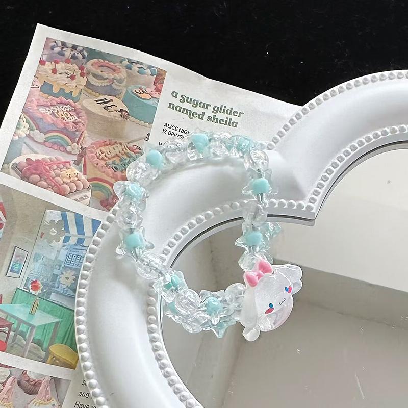 Cartoon Cute  Beaded Kawaii Bracelet  Cinnamoroll Kuromi Imitation  Bracelet High-Value Boudoir Honey Gift