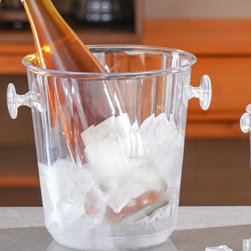 Round Double-Handle Plastic Ice Bucket
