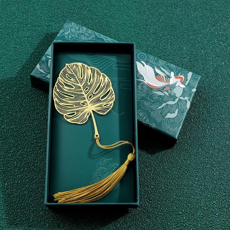 1PC metal plant leaf vein bookmark retro classical literature and art hollow four seasons plant ancient style gift for teachers and students  day