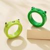 Colorful Cartoon Frog Resin Ring for Kids - Fun and Playful Index Finger Ornament