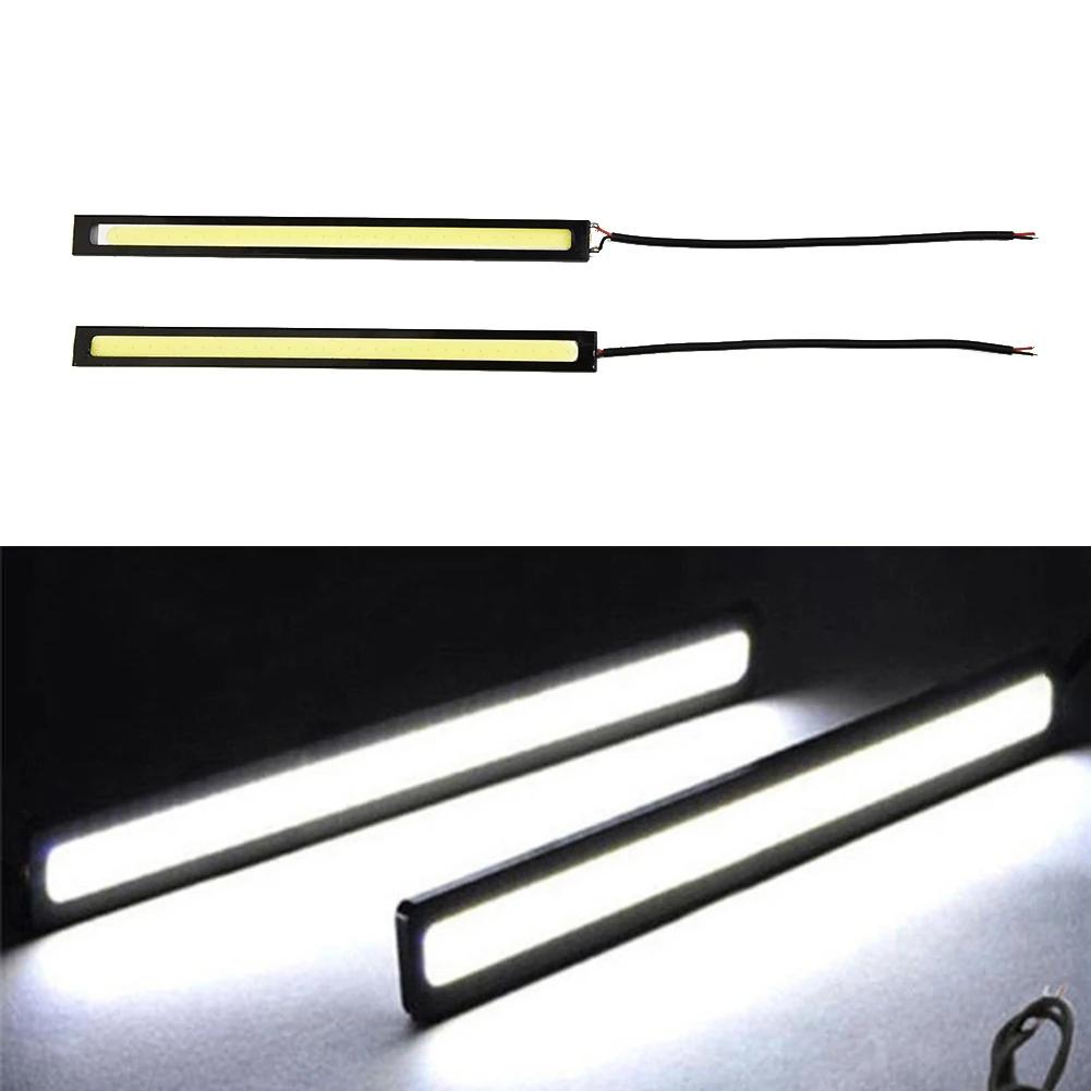 2pcs COB DRL LED 12V Waterproof Daytime Running Light Auto Strip Light Car COB Fog Lamp Car Led DRL Lamp Ultra Thin Bright белый