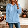 Damen Casual Locker geschnitten Farbe Langarm Kapuzen Pullover Sweatshirt Top für den täglichen Gebrauch