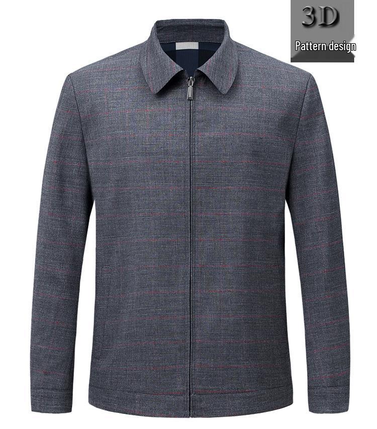 2024 Spring & Fall Men's Wool Lapel Jacket - Casual Business Coat for Middle-aged & Elderly