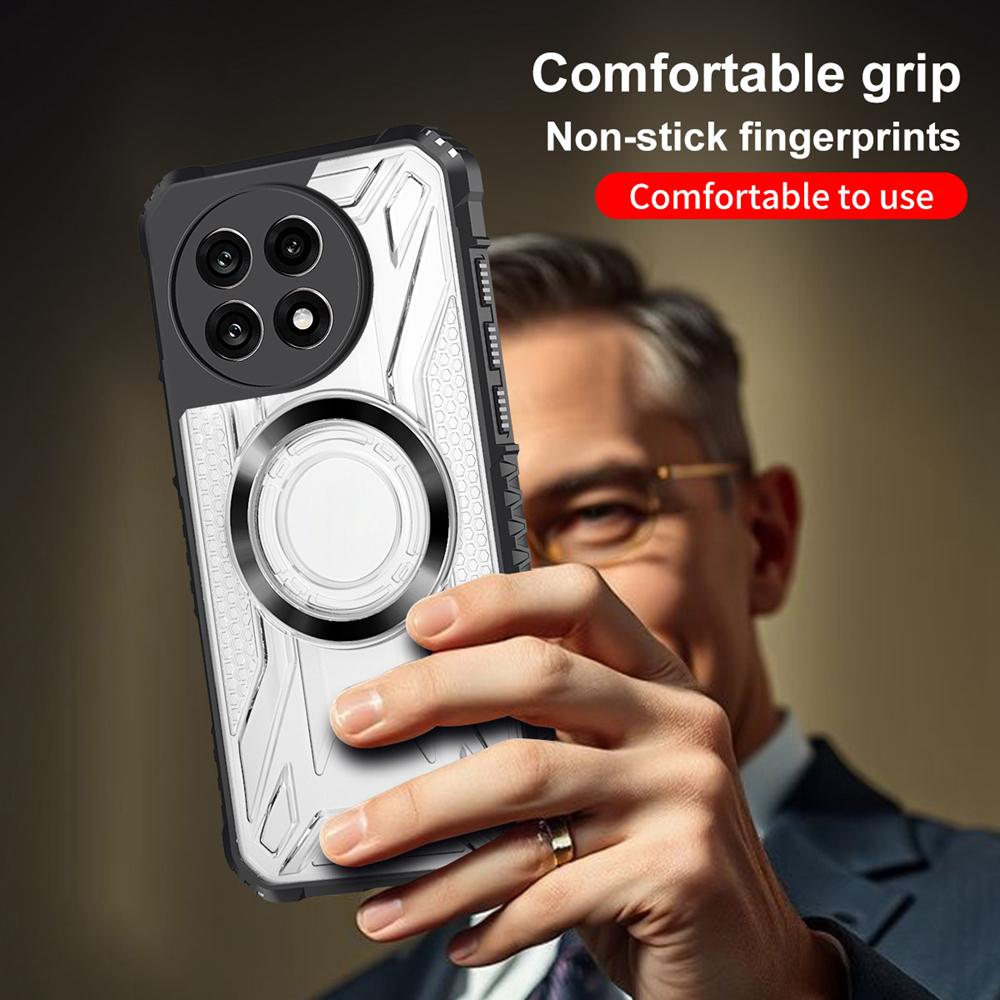 KEYSION Transparent Magnetic Case for OnePlus 13 5G Soft Silicone+PC Heavy Duty Shockproof Phone Back Cover for One Plus 1+13