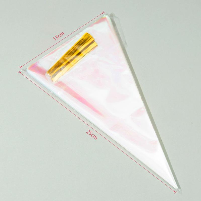 

Dazzling Gradient Rainbow OPP Triangle Candy Gift Bags - 50 Pieces