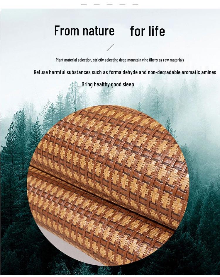 Double-Sided Cooling Rattan Mat Set: Thickened, Foldable, Ice Silk Summer Mat for Students