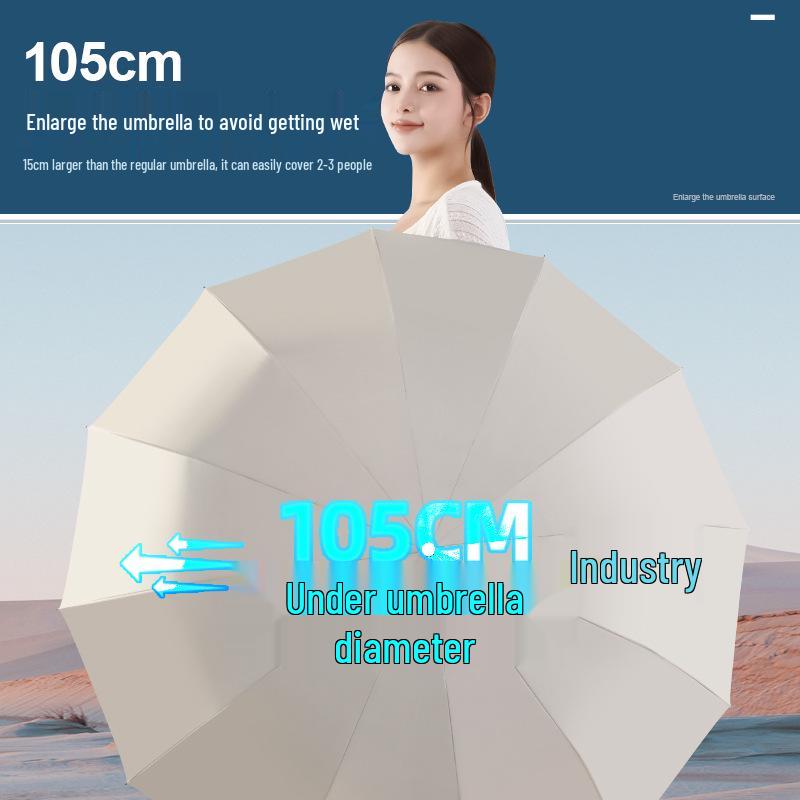 24-Bone Automatic Windproof Folding Umbrella for Men, Rain or Shine, with UV Sun Protection