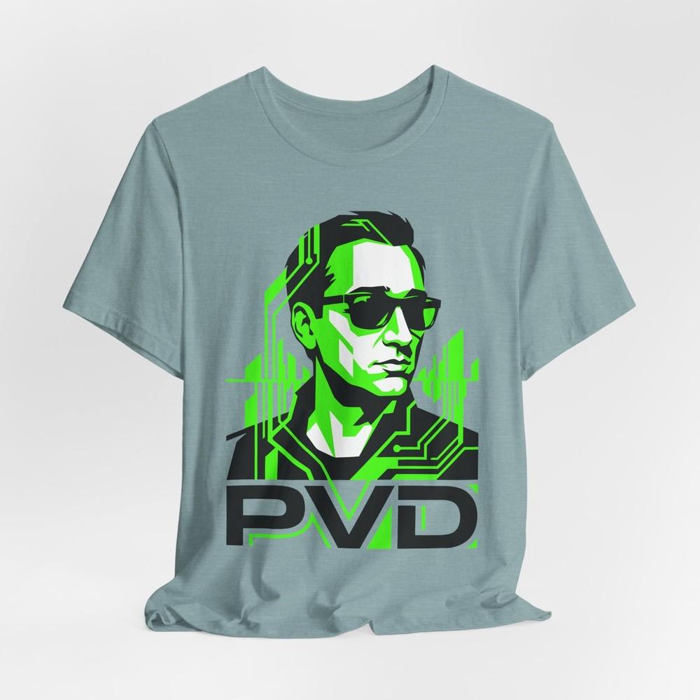Paul van dyk neon cyber portrait t shirt retro techwave graphic unisex tee XL