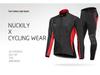 NUCKILY Autumn/Winter Fleece Cycling Set: Jacket and Long Pants for Outdoor Riding