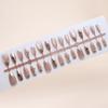 30Pcs Cats Eye Press on Nail Almond Glues on Nail French Fake Nail Designs False Nail Artificial Nail for Women Girls