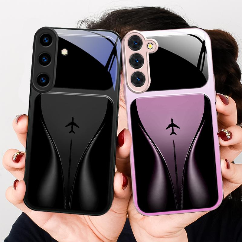 Aircraft in gradual flight For Samsung S26 S22 S8 9 10 S20 Ultra S21 Pro S22 Plus S23 FE S24Ultra S25 Edge S24+ Glass Phone Case