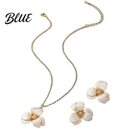 Minimalist Jewelry Set 2Pcs/Set Women Enamel Flower Charm Adjustable Beautiful