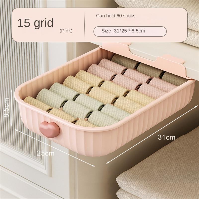 

Корзина для хранения вещей Tidy Household Sock Storage Box Storage Box Ящик для хранения пыленепроницаемое нижнее белье Коробка для хранения нижнего белья Настенная подвеска