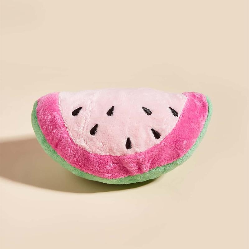 

1 sliced watermelon pet plush toy for dogs and cats to interact and play розовый