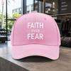 1pc Easy Faith Over Fear Sandwich Baseball Cap Unisex Easy Lightweight Adjustable Outdoor Duckbill Hat Suitable For Concerts Pa