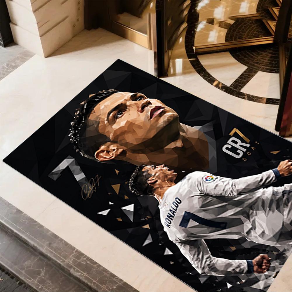 Ronaldo Cr7 Football Legend Floor Mat Design for Study Room Game Room Foyer Kitchen Antislip Carpet Decorate Offices Best for Christmas