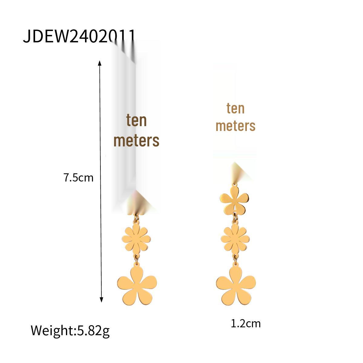 

Classic 18K Gold Stainless Steel Cutout Daisy Earrings