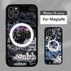 Cool Black Graffiti Phone Case For iPhone 13 14 15 11 12 16 17 Pro Max Plus For Magsafe Magnetic Shell