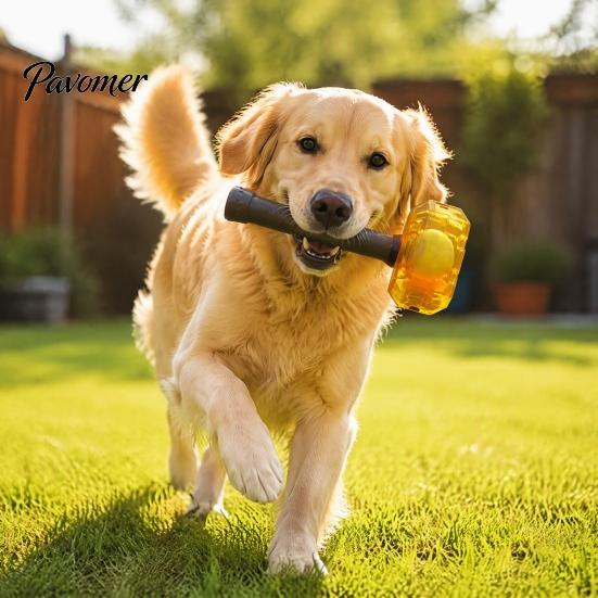 Pet Parent Games Interactive Squeaky Hammer Dog Toy with Built-in Tennis Ball for Medium And Large Dogs, Enrichment Toys Sound Making Puppy