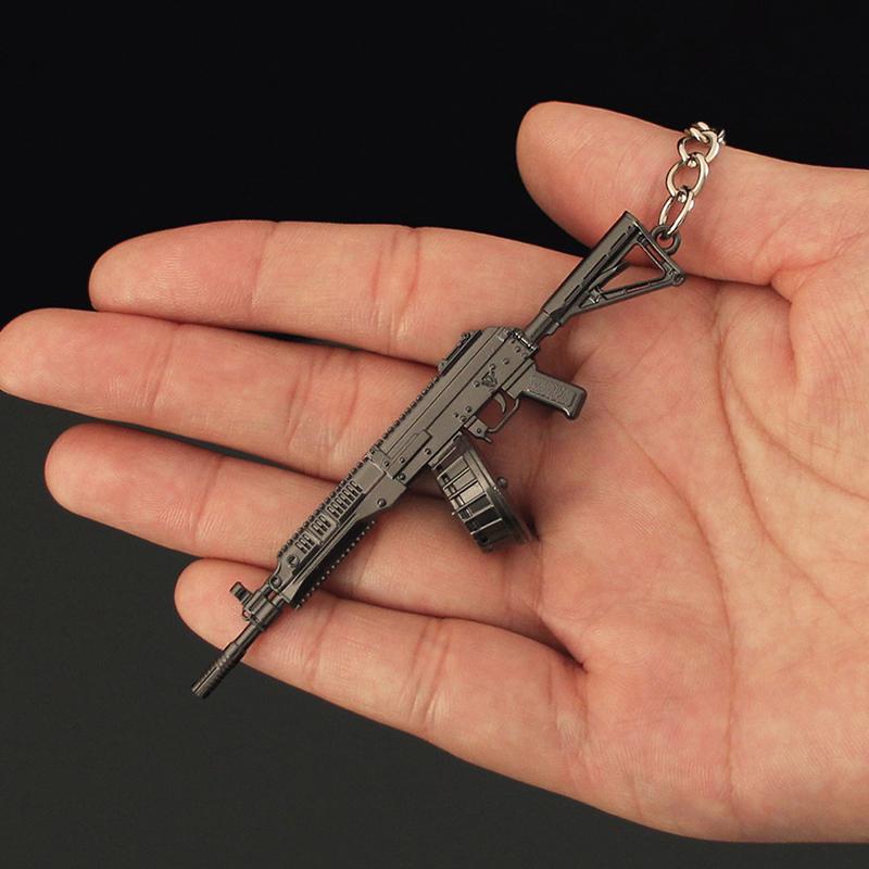 1Pcs Mini Rpk16 Machine Gun Model Alloy Small Gun Keychain Pendant Toy Gun Model Pendant Car Key Chain Car Key Ring Gift For Boy