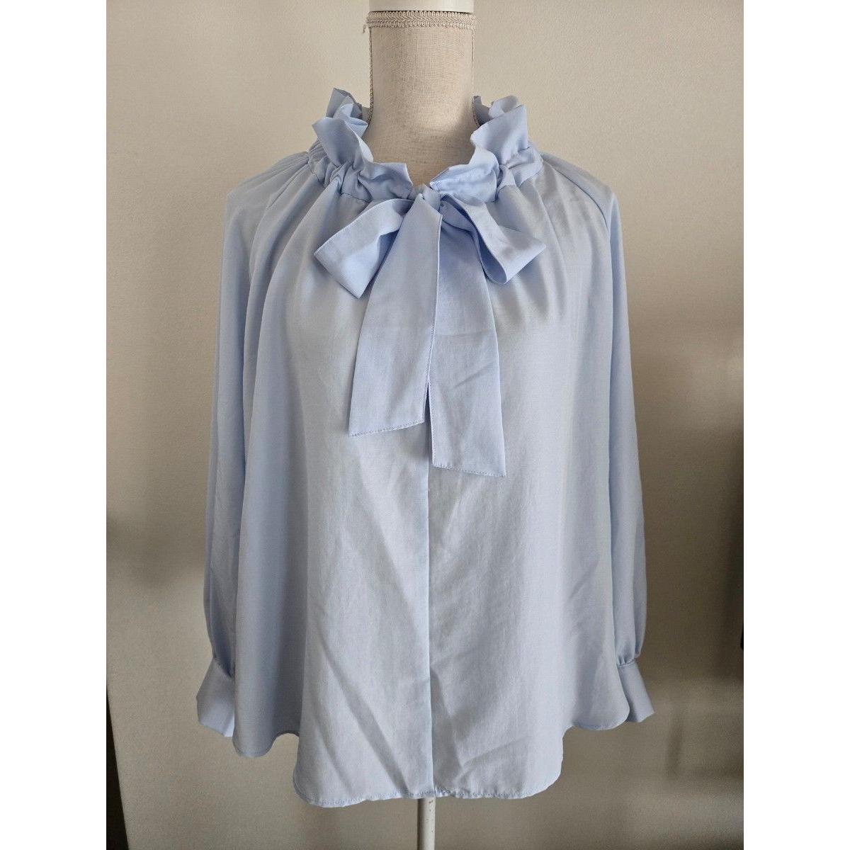 ROPE PICNIC Necklace Conscious Design Shirt F Size Light Blue Current Item Bowtie Ribbon